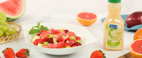 Fruit Salad with Milk and Guava Syrup